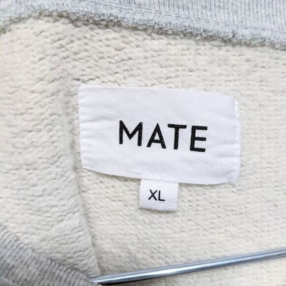 MATE THE LABEL Fleece Raw Neck Cropped Sweatshirt  Heather Grey XL - Picture 6 of 9